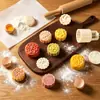 Molde para Pastel de Luna de 50g, Molde de Piel de Hielo Estilo Cantonés para el Festival de Medio Otoño, Molde de Repujado Doméstico Prensado a Mano para Hornear