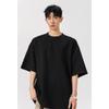 Camiseta de Manga Corta Cuello Henley NASA Hombre Verano 2025 Nuevo Diseño Sentido Suelto Pesado Combinable Casual Top Moderno