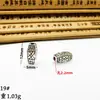 Xizang Plata Estilo Retro Barril Recto Cuentas DIY Accesorios para Joyería Hecha a Mano Pulsera Collar Cuentas de Agujero Grande Accesorios Metabo
