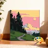 Selección transfronteriza: Tamaño 20*20 pintura al óleo digital de paisaje DIY para colorear a mano alivio del estrés curación pintura decorativa acrílica
