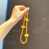 Kkbead Bohemio Estilo Callejero Ins Creativo Rayado Acrílico Corazón Cadena para Teléfono Correa Moda
