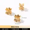 Acessórios de Cobre em Forma de Flor Dupla Face de Ouro Puro 24K da Jingde Jewelry, Contas Espaçadoras Vazadas com Zircônia Microincrustada, Alta Retenção de Cor, Atacado do Fabricante
