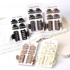 Clipe Garras de Osso de Dragão 4cm+2.5cm Cruzamento Simples Pequeno e Médio Combinação Clipe para Rabo de Cavalo Alto Meio Preso Cor Café com Leite Grampo de Cabelo