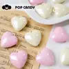 Llavero de Batido de Leche Corazón Blanco Rosa Accesorios de Joyería Material de Cuentas Hecho a Mano Colgante Bolso Colgante en Forma de Corazón