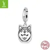 Diseño Original de Yinziyun: Plata de Ley S925 Borde de Animal Perro Border Collie Cierre Universal Colgante, Cuentas para Pulsera de Mascota Perro Lindas
