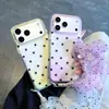 Funda para teléfono móvil de lunares degradados adecuada para Apple 18 Pro Max, iPhone 17 Pro, simple 16P con correa de mano, 15 estilo coreano