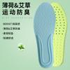 Plantilla de menta y ajenjo antibacteriana desodorante para zapatos deportivos blancos de verano para hombres y niñas, amortiguadora transpirable absorbente de sudor, alfombrilla cómoda