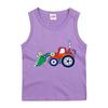 Chaleco para niño verano nuevo camiseta sin mangas para niño algodón ligero transpirable patrón de excavadora ropa de moda para niños