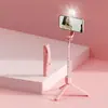 Palo para selfies de teléfono móvil alargado Bluetooth integrado con luz de relleno de belleza control remoto trípode de escritorio multifunción para transmisión en vivo