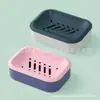 Caja de jabón de doble capa dormitorio estudiantil creativa baño baño drenaje perforación caja de jabón portátil hogar baño