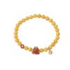 Un Ciervo Plata Esterlina S925 Chapado en Oro Cuentas Redondas de Cera de Abeja Ri Jin Bun Nian Carácter Serpiente Baofu Pulsera Guofeng