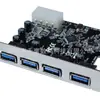 Suministro al por mayor de tarjeta adaptadora USB 3.0 de 4 puertos PCI-E, tarjeta de expansión PCI de escritorio