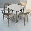 Combinación de Mesa y Sillas para Exteriores Tienda de Té con Leche Negra Mesa para Exteriores Patio de Ocio al Aire Libre Balcón de Plástico para Exteriores Impermeable y Protección Solar