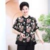 Verão da mãe Novo terno Ocidental-estilo Curto-manga Camisa de Chiffon Tamanho Extra Grande Meia-idade Mulheres Verão Top