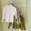[En stock suéter de cuello semi alto de otoño e invierno para niñas, suéter para niñas de invierno, versión coreana de punto fino bajo]