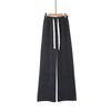 Foto Real de Pantalones Anchos de Cachemira Sueltos para Mujer Invierno Nuevo Cintura Elástica Pantalones de Arroz Glutinoso Cordón Rosa Pantalones Casuales 3478