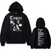 Tamaño Europeo TransfronterizoSudadera con Capucha de Hip Hop del Rapero Tupac 2Pac Moda Masculina H