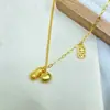 Collar de Cacahuete Amarillo y Caqui Tendencia en Tiktok Nuevo en Xiaohongshu Moda de Lujo Ligero Versátil Buenas Cosas Suceden Cadena para la Clavícula