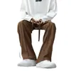 Pantalones de traje napolitanos negros puros para hombre, pantalones rectos extragrandes de alta gama con cintura suelta, pantalones de traje casuales.