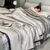 Colcha de Verano Nueva Lavable de Tencel, Juego de Cuatro Piezas de Colcha Lavable para Aire Acondicionado, Colcha Delgada de Verano de Seda de Hielo Individual/Doble