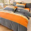 Nueva colección de otoño e invierno: Juego de ropa de cama de cuatro piezas engrosado, 100% algodón, cepillado, algodón puro, cálido, y viene en un paquete resistente, disponible para camas individuales o dobles