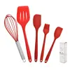 Juego de Utensilios de Cocina de Silicona Transfronterizo al por Mayor de 5 Piezas Rascador para Hornear Brocha Grado Alimenticio Resistente a Altas Temperaturas Antiadherente Cuchara Espátula para Ollas