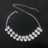 Colar Multicamadas Transfronteiriço Europeu e Americano Diamante Redondo Brilhante Clavícula Moda Gola Acessórios de Banquete