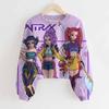 K-Pop Novo Moletom Pulôver de Gola Redonda Ultracurto para Meninas Primavera e Outono Kawaii Infantil Top de Mangas Compridas Fornecimento