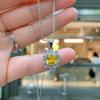 Europeu e Americano Diamante Amarelo Quadrado terno de jóias Amazon transfronteiriço amarelo brincos de zircão de diamante completo das mulheres anel de zircão
