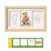 Bebé Cien Días de Edad Huella de Mano y Pie Hueco Marco de Fotos DIY Huella de Pata de Mascota Conmemorativa Almohadilla de Tinta para Mano y Pie de Bebé como recuerdo