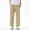 Nuevos pantalones casuales de verano 2026, pantalones cortos para hombres bajitos, pantalones rectos holgados de pierna ancha en stock