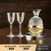 Copa de Vino Tinto Tallada Vintage, Copa de Cristal sin Plomo, Copa de Vino Blanco de Lujo Ligero para Uso en Casa, Set de Decantador y Soporte para Copas