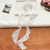 Bufanda Estrecha de Seda con Lunares y Volantes Estilo Coreano Cinta Fluida de Gasa con Lunares Estilo Suave Bufanda Decorativa Multifuncional para Atar en Bolsos