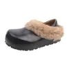Zapatos de mujer estilo Birkenstock con suela gruesa y forro de piel, nuevos pantuflas de algodón peludo otoño/invierno 2026, botas de nieve cálidas para exteriores