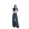 Conjunto de Moda Feminina para Início da Primavera 2026: Colete Tricotado Camadas Retro Francês, Calça Wide Leg, Blusa de Gola Alta para Usar por Baixo