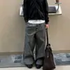 Pantalones casuales de cuadros retro americanos con botones para hombre y mujer, marca de moda urbana, elegantes y holgados, versátiles pantalones de cuadros rectos