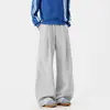 Pantalones Deportivos Americanos Desestructurados Holgados para Hombre Otoño 2026 - Tejido de Felpa Cepillada de 320g con Tacto Premium