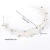 Tiara de Novia Plateada de Doble Capa Estilo Coreano Flor de Pedrería Perla Decoración para el Cabello Corona Accesorios