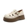 Sandalias Romanas de Suela Gruesa ZHR para Mujer, Nuevos Zapatos de Jaula de Cerdo Tejidos Baotou de Verano, Zapatos de Agujero Hueco de Dos Usos para Mujer