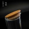 Pote de chá universal garrafa em branco selada plástico transparente tampa de madeira tanque de armazenamento garrafa de goji berry garrafa de embalagem acrílica