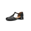 Nuevos Zapatos Mary Jane de Tacón Bajo Camelia con Punta Cuadrada, Boca Baja, Tacón Grueso de 2 cm, Elegantes y Versátiles Sandalias Caladas