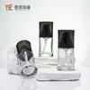 Frasco de Vidro Marrom para Base Líquida Cosméticos Isolante Frasco Bomba para Loção Perfume Borrifador Substituível 30ml