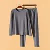 Roupa Masculina Sem Costura Quente Regular Plus Veludo De Rong Aquecimento Camada Base Roupas de Outono Calças de Outono Temporada Outono e Inverno