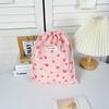 Bolsa de Almacenamiento Corazón Rosa, Bolsa Portátil para Monedas, Bolsa con Cordón Sencilla de Gran Capacidad para Organizar Artículos Varios