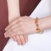 Pulseira de prata esterlina One Deer S925 banhada a ouro, com torre amarela, cristal, cobra, tesouro, milhares de personagens da fortuna, este ano da vida, cordão elástico de prata