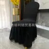 Capa de Cadeira Saia Plissada em Sarja Capa de Cadeira para Banquete de Casamento de Hotel Reunião Sem Laço Decoração de Laço Cadeira de Jantar
