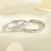 Anillos de Pareja Nudo Brillante, Diseño de Nicho de Lujo con un Toque de Alta Gama, Anillos de Pareja Lazo con Apertura Ajustable, Mayoreo