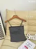Camisole de Alça Fina Franzida para Mulheres 2026 Novo Versátil para Usar por Dentro e por Fora Top Sem Mangas Slim Fit