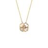Colar feminino de aço titânio com pingente de trevo de quatro folhas em forma de coração de madrepérola branca, um colar de duas formas de usar, corrente clavicular, atração de coração para coração, Europa e Estados Unidos
