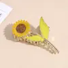 Corea del Sur Nuevo clip de girasol elegante pasador para el pelo mujeres parte trasera de la cabeza elegante metal de alta calidad pinza de tiburón tocado